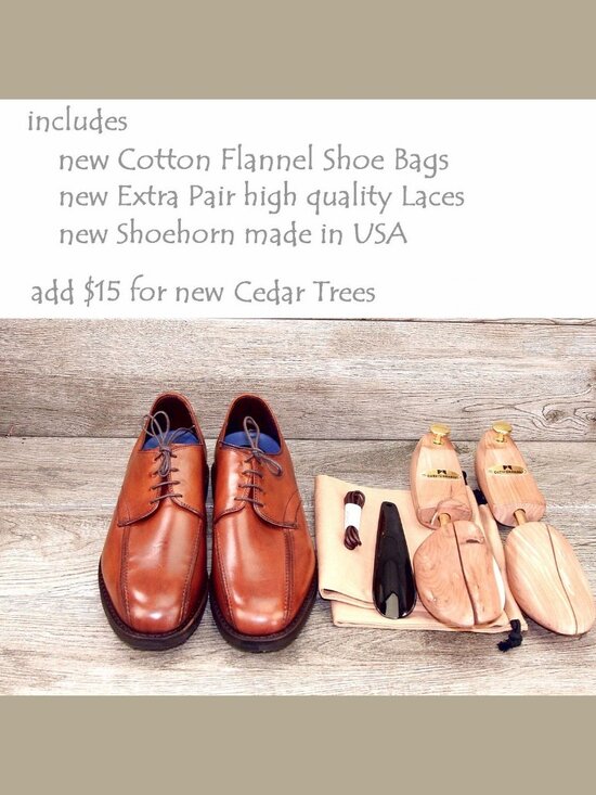 * NIB * $325 Allen Edmonds ORD Derby 11.5 B Narrow Walnut * add $15 new Trees main image 10